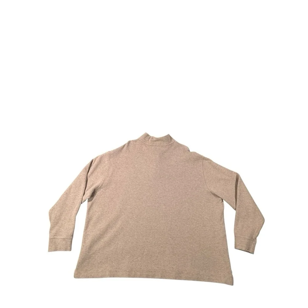 Polo Ralph Lauren Men's Big 3X Beige Cotton Knit Quarter Zip Mock Neck Sweater